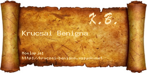 Krucsai Benigna névjegykártya
